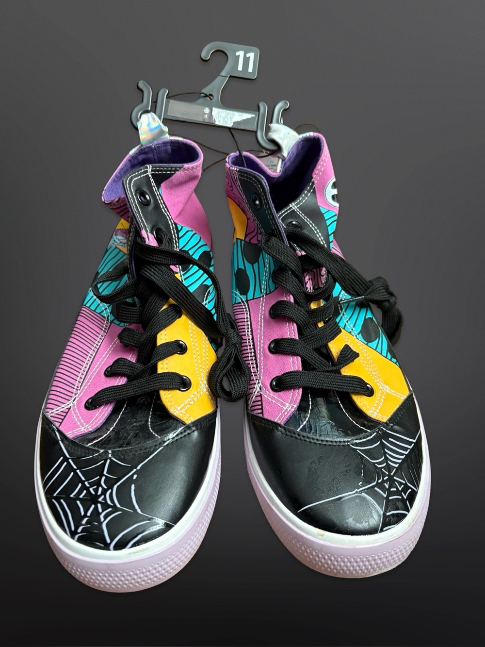 Jack & Sally Womens 11 Shoes High Top Sneakers Nightmare Before Christmas NEW
